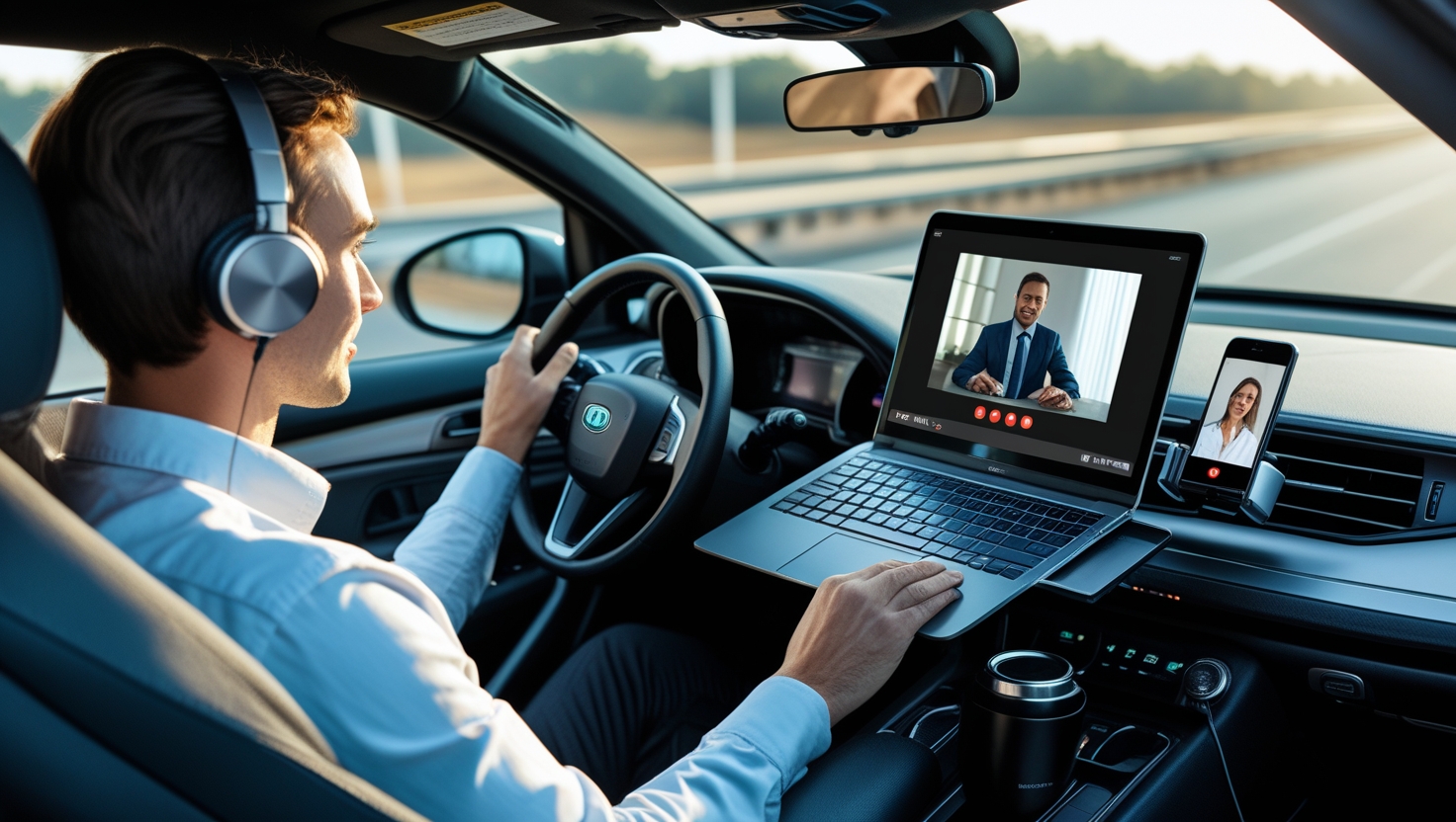 Como Fazer Reuniões e Chamadas de Vídeo no Carro com Conforto e Segurança